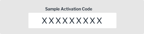 Sample Activation Code
